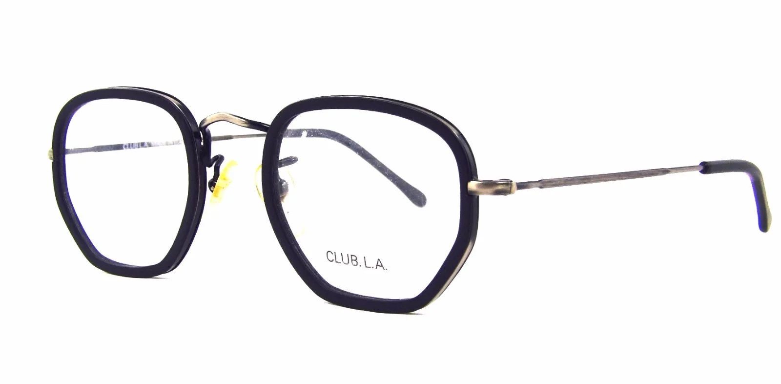 Club LA 23 Unisex Retro Hexagon Cellulose Acetate Insert Metal Eyeglasses Italy
