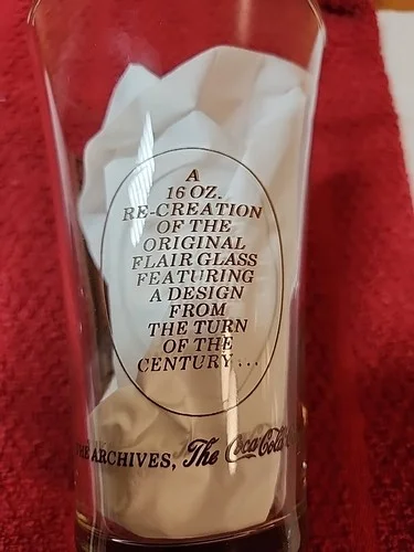 Coca Cola Collectible ARCHIVES Reproduction 1900 Brown/Clear 16 oz Glass Tumbler 2